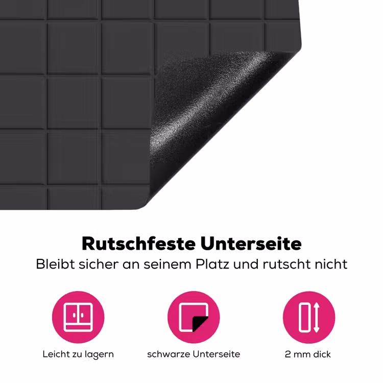 Patroon - Tegel - Antraciet Inductie beschermer vinyl 3mm klein 276 -zzzzzzz-lf-onderkant