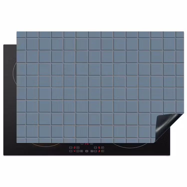 Patroon - Tegel - Blauwgrijs Inductie beschermer vinyl 3mm klein 276 -3d