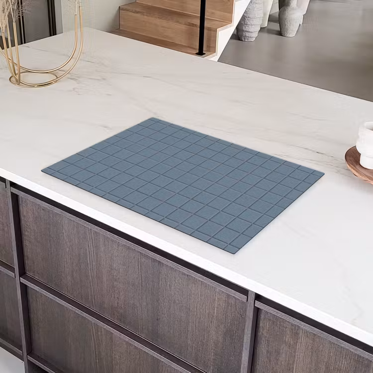 Patroon - Tegel - Blauwgrijs Inductie beschermer vinyl 3mm klein 276 -sfeer8
