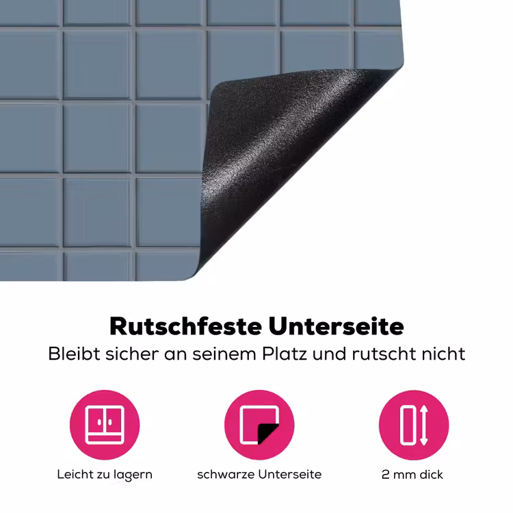 Patroon - Tegel - Blauwgrijs Inductie beschermer vinyl 3mm klein 276 -zzzzzzz-lf-onderkant