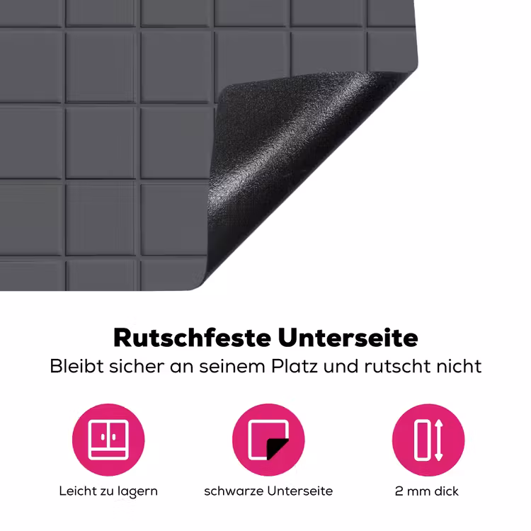 Patroon - Tegel - Grafiet - Grijs Inductie beschermer vinyl 3mm klein 276 -zzzzzzz-lf-onderkant