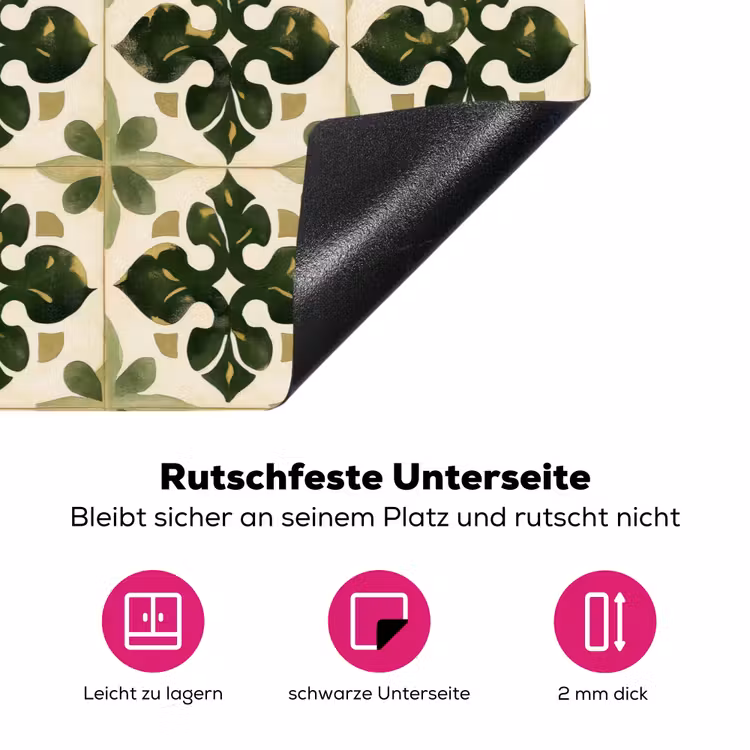 Patroon - Tegel - Groen Inductie beschermer vinyl 3mm klein 276 -zzzzzzz-lf-onderkant
