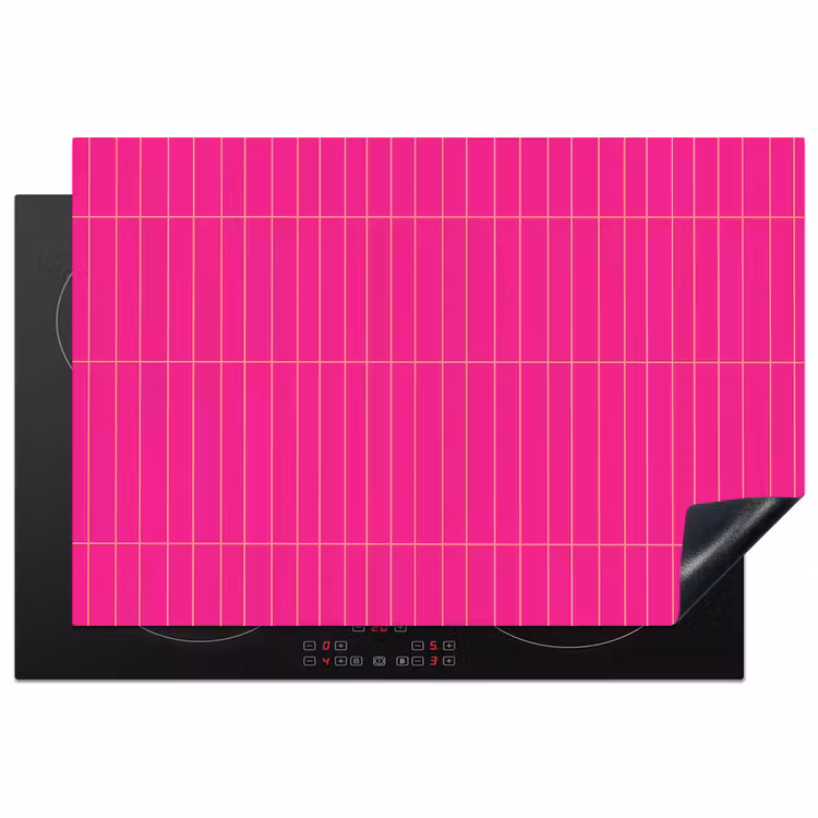 Patroon - Tegel - Magenta - Roze Inductie beschermer vinyl 3mm klein 276 -3d