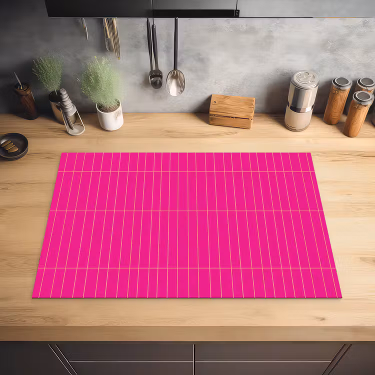 Patroon - Tegel - Magenta - Roze Inductie beschermer vinyl 3mm klein 276 -sfeer5