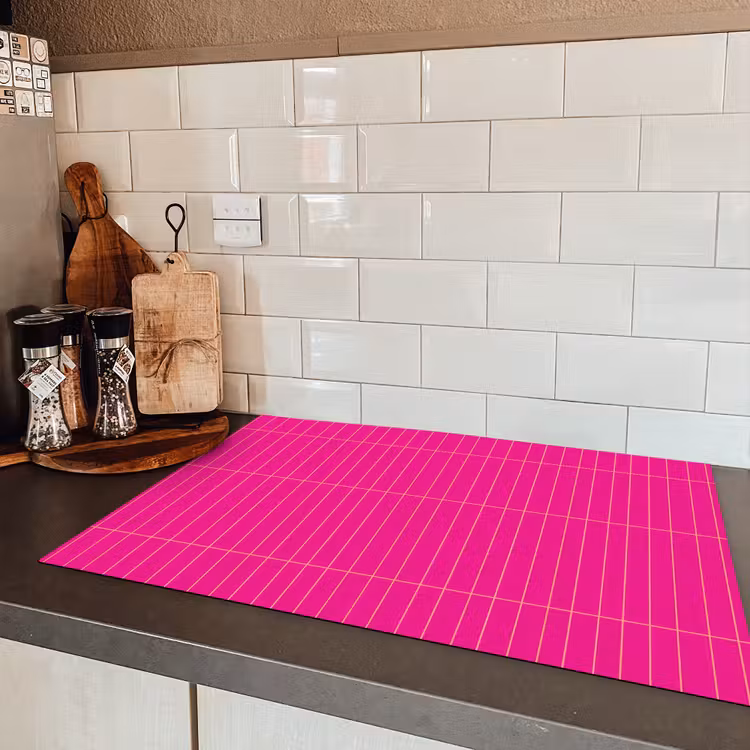 Patroon - Tegel - Magenta - Roze Inductie beschermer vinyl 3mm klein 276 -sfeer3