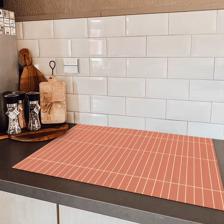 Patroon - Tegels - Terracotta Inductie beschermer vinyl 3mm klein 276 -sfeer3