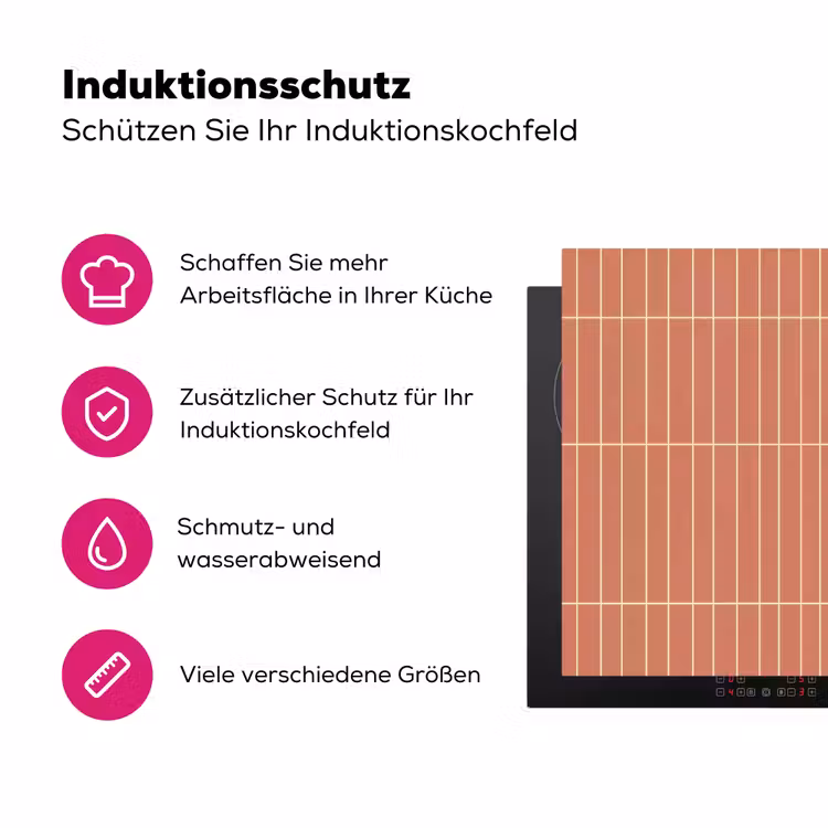 Patroon - Tegels - Terracotta Inductie beschermer vinyl 3mm klein 276 -zzzzzzz-lf-ups