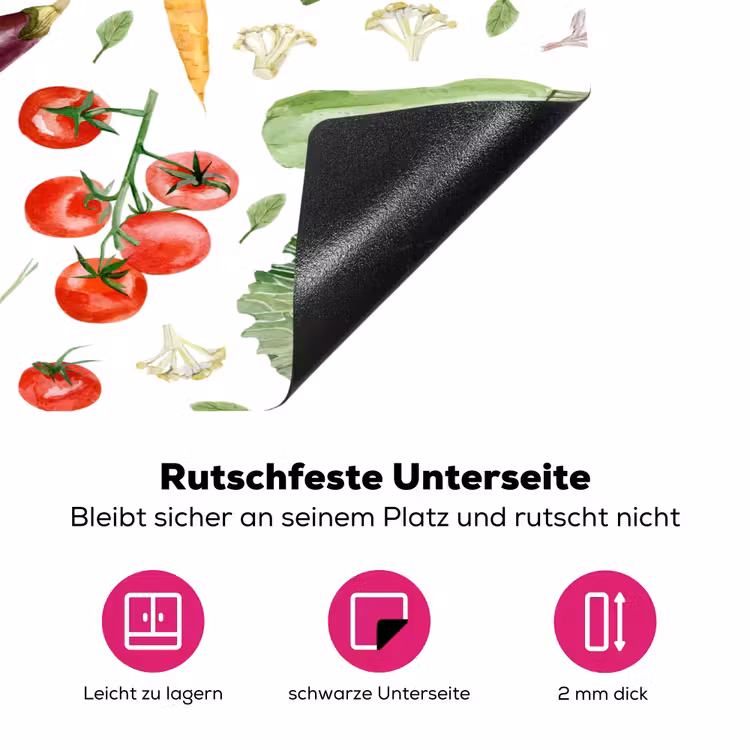 Patroon - Groente - Aquarel Inductie beschermer vinyl 3mm klein 276 -zzzzzzz-lf-onderkant