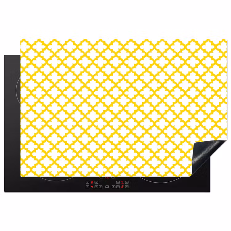 Patroon - Geometrisch - Klassiek - Geel Inductie beschermer vinyl 3mm klein 276 -3d