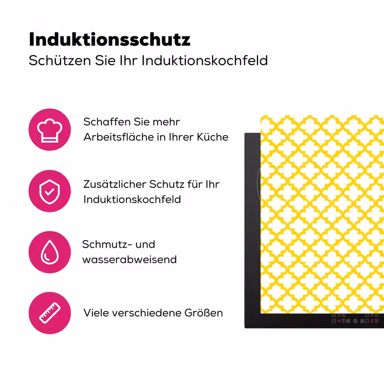 Patroon - Geometrisch - Klassiek - Geel Inductie beschermer vinyl 3mm klein 276 -zzzzzzz-lf-ups