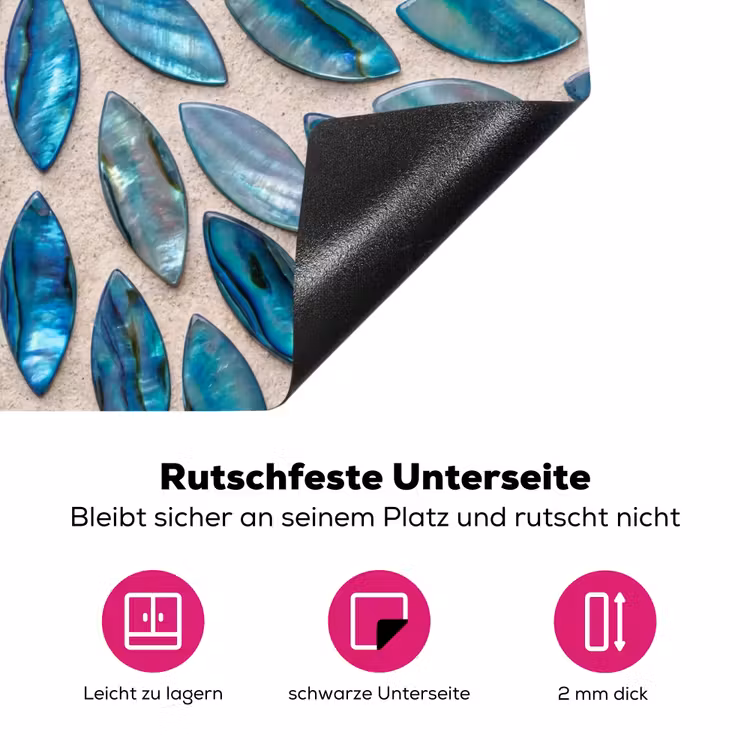 Patroon - Glans - Abstract - Blauw - Decoratie Inductie beschermer vinyl 3mm middel -zzzzzzz-lf-onderkant