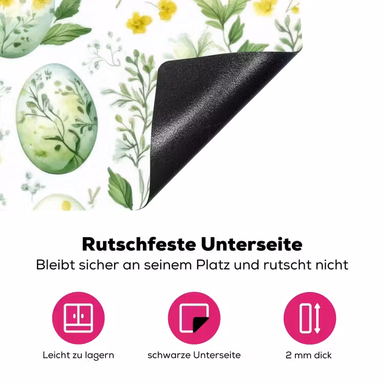 Patroon - Groen - Eieren Inductie beschermer vinyl 3mm klein -zzzzzzz-lf-onderkant