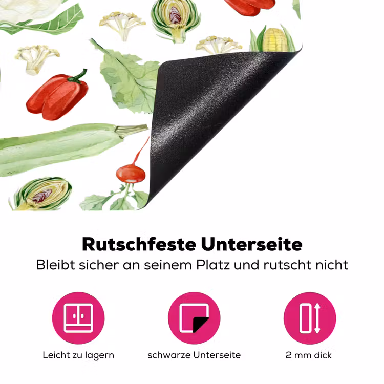 Patroon - Groen - Rood - Groente Inductie beschermer vinyl 3mm klein 276 -zzzzzzz-lf-onderkant
