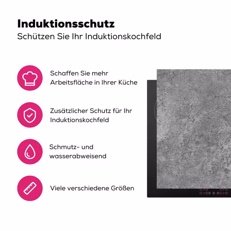 Patronen - Industrieel - Beton Inductie beschermer vinyl 3mm klein 276 -zzzzzzz-lf-ups
