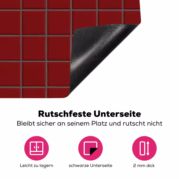 Patroon - Tegels - Burgundy Inductie beschermer vinyl 3mm klein 276 -zzzzzzz-lf-onderkant