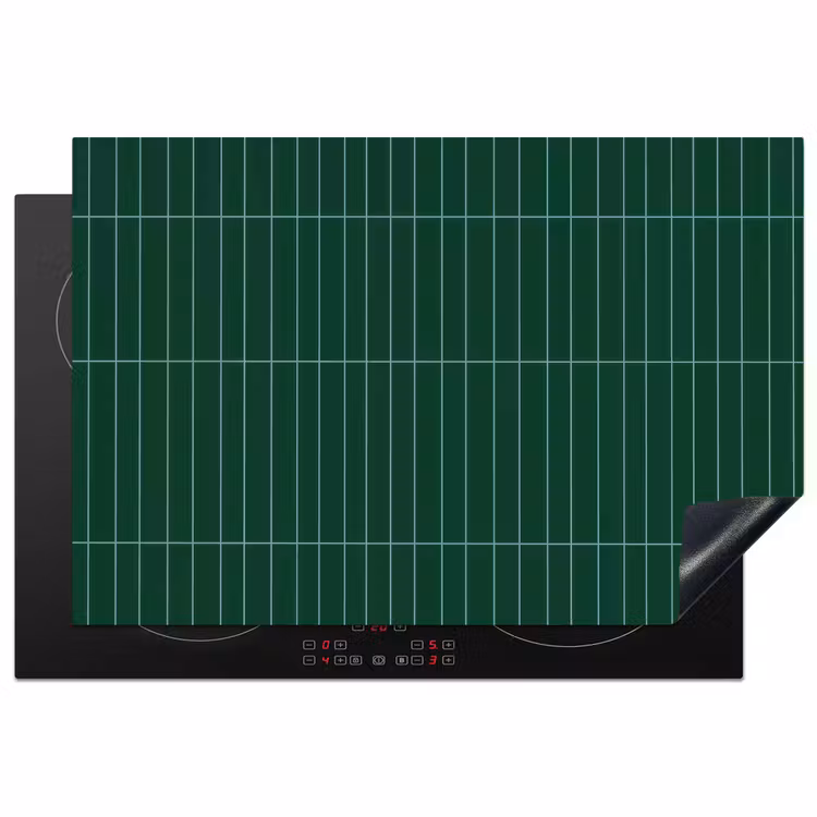 Patroon - Tegels - Donkergroen Inductie beschermer vinyl 3mm klein 276 -3d