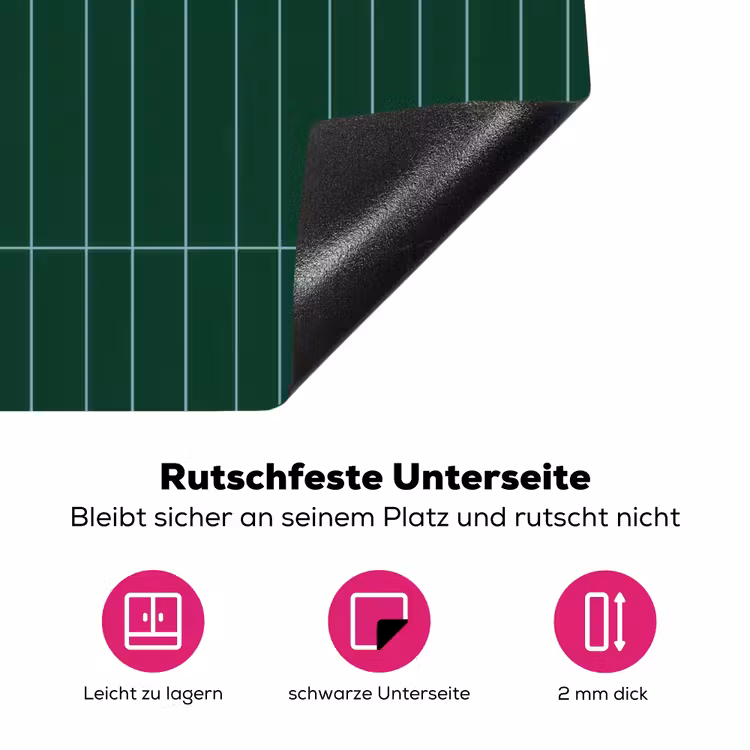 Patroon - Tegels - Donkergroen Inductie beschermer vinyl 3mm klein 276 -zzzzzzz-lf-onderkant