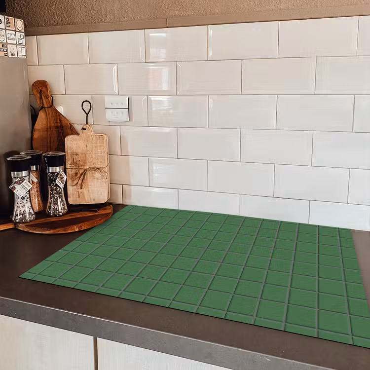 Patroon - Tegels - Groen Inductie beschermer vinyl 3mm klein 276 -sfeer3