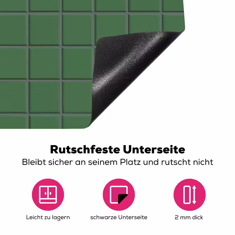 Patroon - Tegels - Groen Inductie beschermer vinyl 3mm klein 276 -zzzzzzz-lf-onderkant