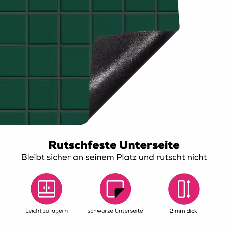 Patroon - Tegels - Dennen - Groen Inductie beschermer vinyl 3mm klein 276 -zzzzzzz-lf-onderkant