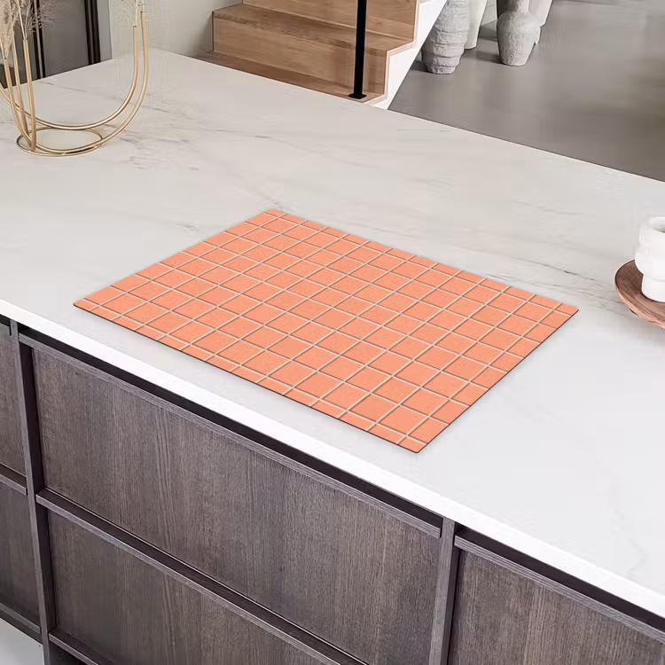 Patroon - Tegels - Perzik Inductie beschermer vinyl 3mm klein 276 -sfeer8