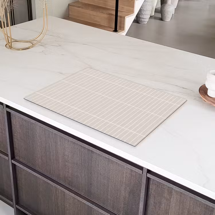 Patroon - Tegels - Zand Inductie beschermer vinyl 3mm klein 276 -sfeer8