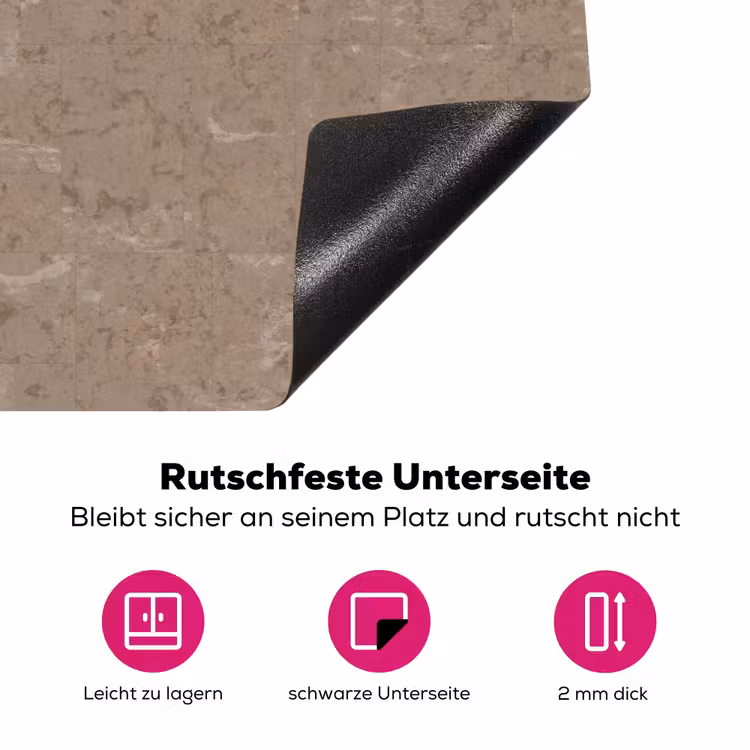 Patroon - Kalksteen - Beige Inductie beschermer vinyl 3mm klein 276 -zzzzzzz-lf-onderkant