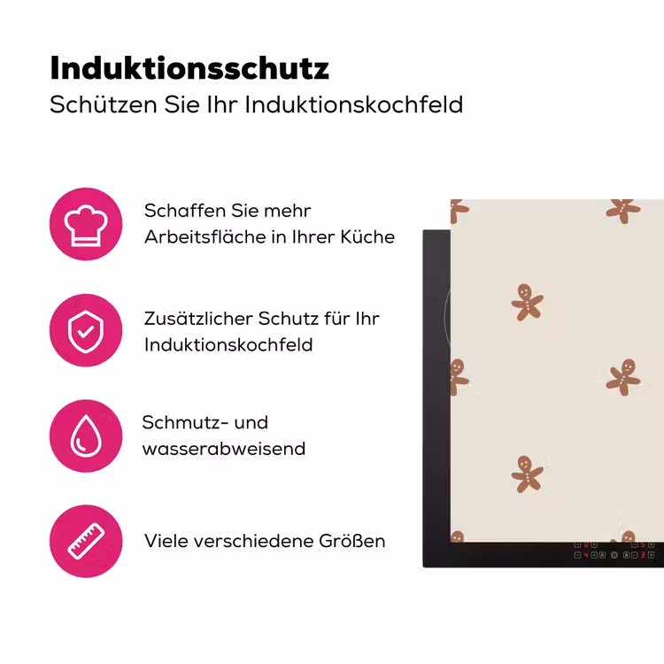 Patroon - Koekjes - Beige Inductie beschermer vinyl 3mm klein 276 -zzzzzzz-lf-ups