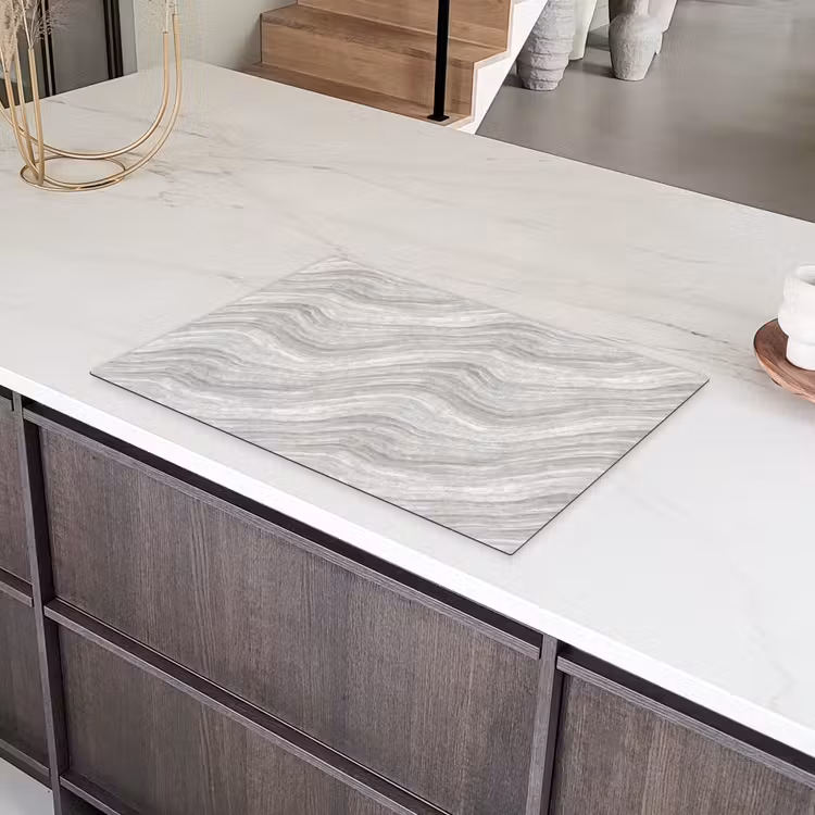 Patroon - Helder - Wit - Grijs Inductie beschermer vinyl 3mm klein 276 -sfeer8