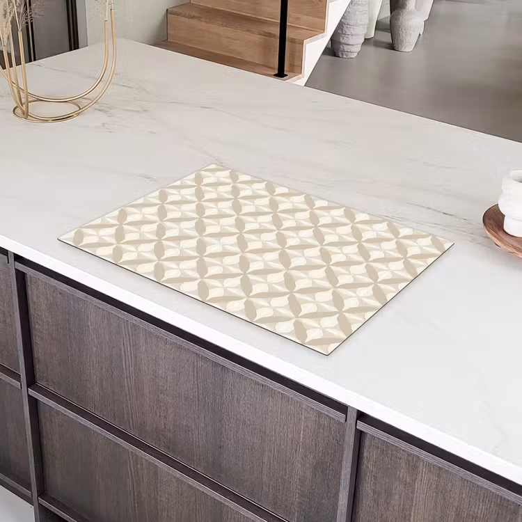 Patroon - Klassiek - Beige Inductie beschermer vinyl 3mm klein 276 -sfeer8