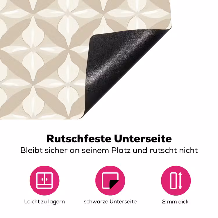 Patroon - Klassiek - Beige Inductie beschermer vinyl 3mm klein 276 -zzzzzzz-lf-onderkant