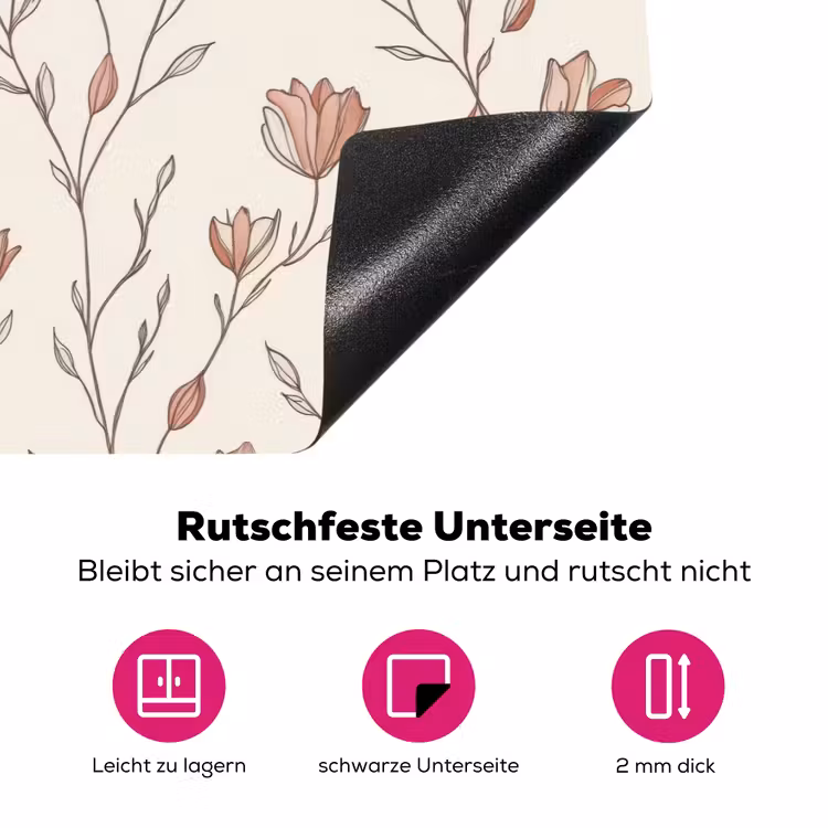 Patroon - Klassiek - Roze Inductie beschermer vinyl 3mm klein 276 -zzzzzzz-lf-onderkant