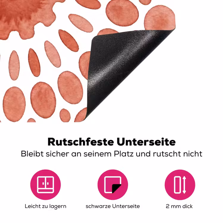 Patroon - Cirkels - Abstract - Modern - Rood Inductie beschermer vinyl 3mm middel -zzzzzzz-lf-onderkant