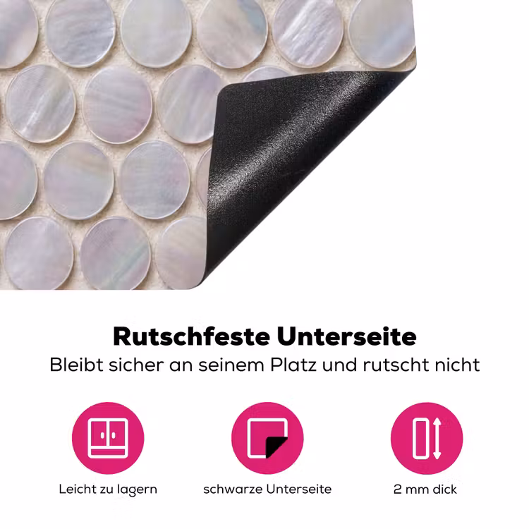 Patroon - Cirkels - Abstract - Modern - Wit Inductie beschermer vinyl 3mm middel -zzzzzzz-lf-onderkant