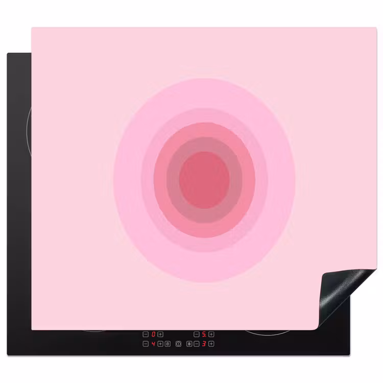 Patroon - Cirkels - Abstract - Roze - Modern Inductie beschermer vinyl 3mm middel -3d