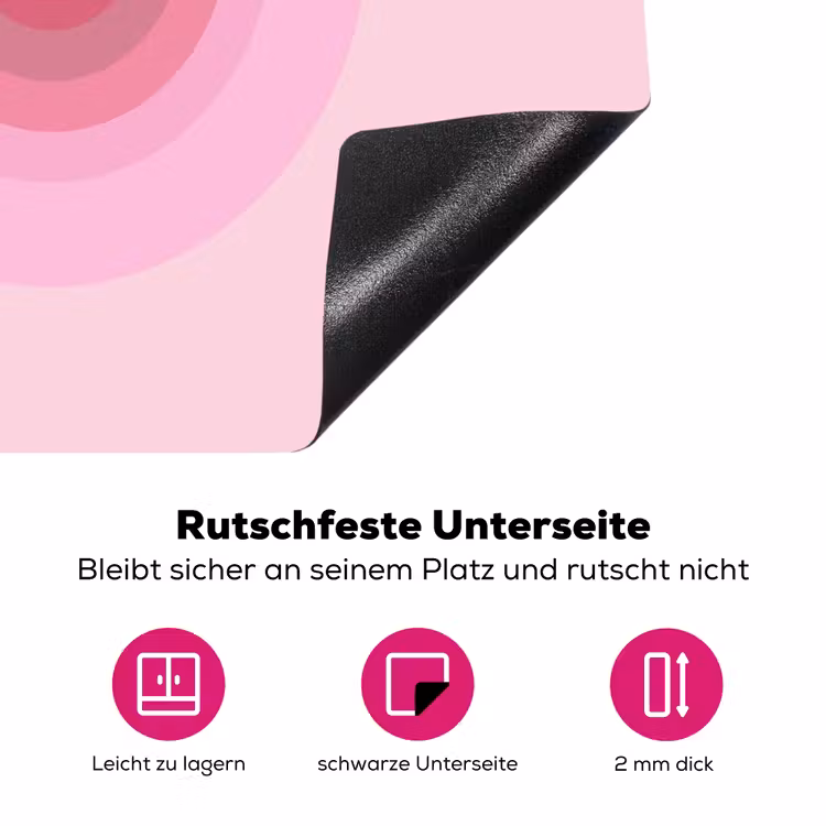 Patroon - Cirkels - Abstract - Roze - Modern Inductie beschermer vinyl 3mm middel -zzzzzzz-lf-onderkant