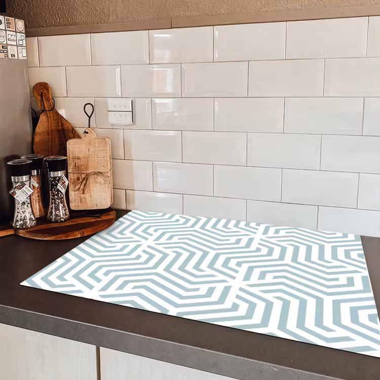 Patroon - Lijn - Design - Groen Inductie beschermer vinyl 3mm klein 276 -sfeer3