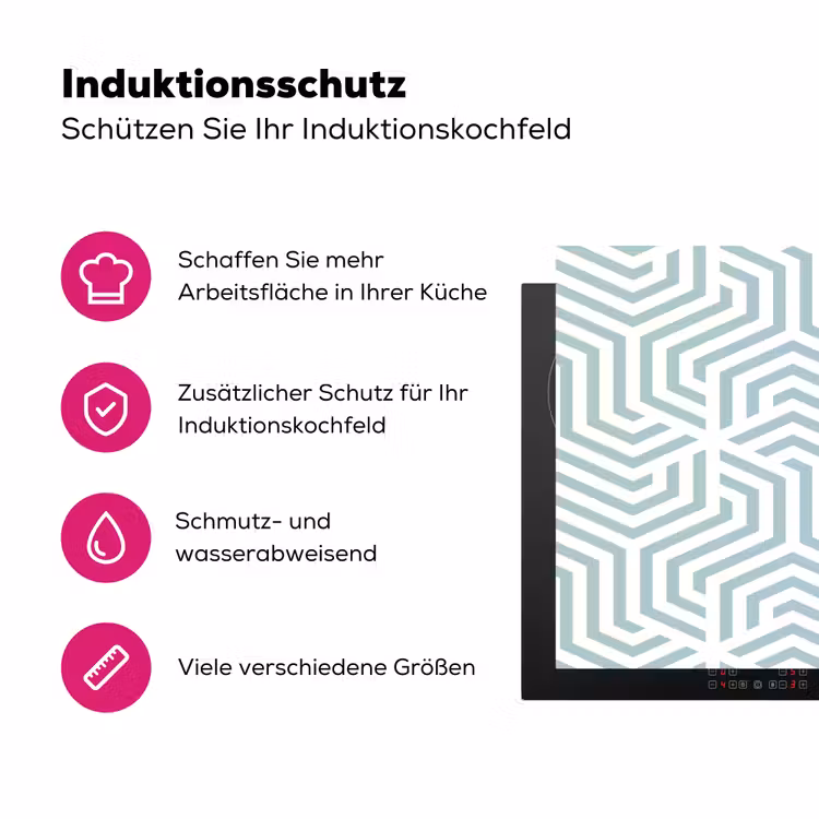Patroon - Lijn - Design - Groen Inductie beschermer vinyl 3mm klein 276 -zzzzzzz-lf-ups
