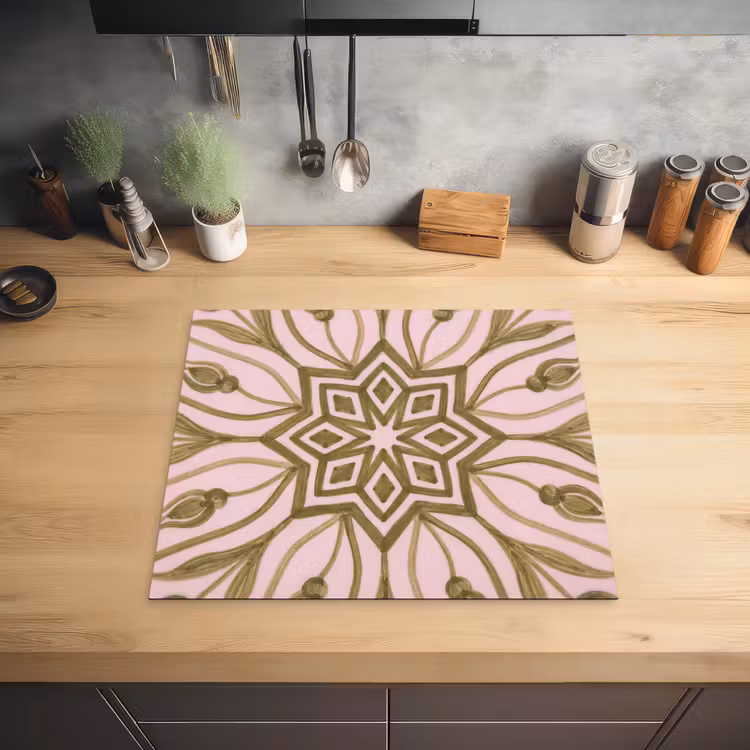 Patroon - Mandala - Decoratie - Abstract - Groen Inductie beschermer vinyl 3mm middel -sfeer5