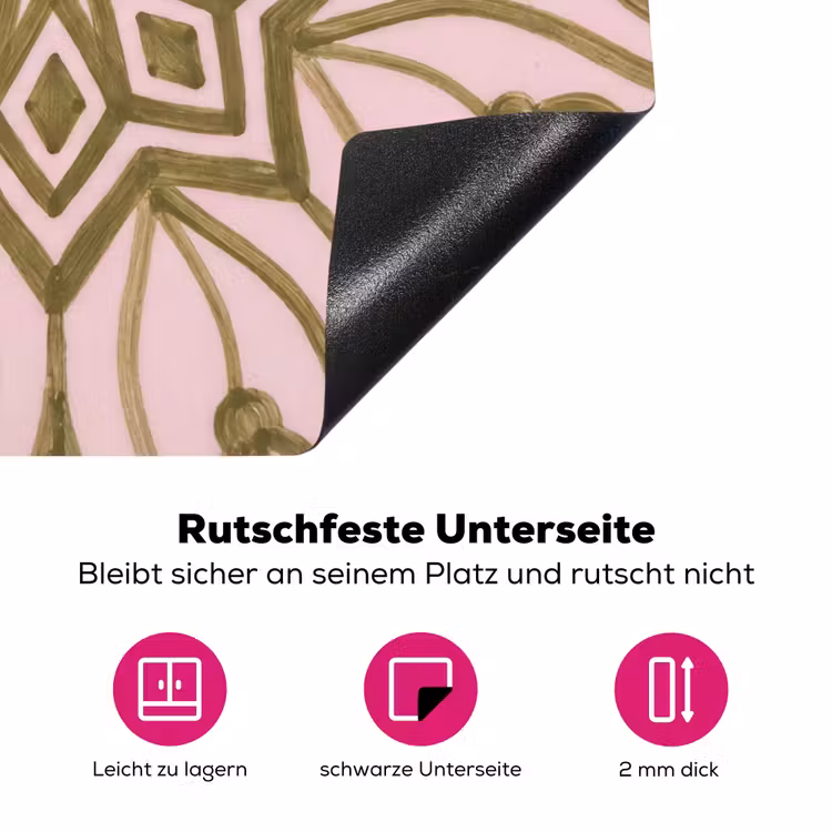 Patroon - Mandala - Decoratie - Abstract - Groen Inductie beschermer vinyl 3mm middel -zzzzzzz-lf-onderkant