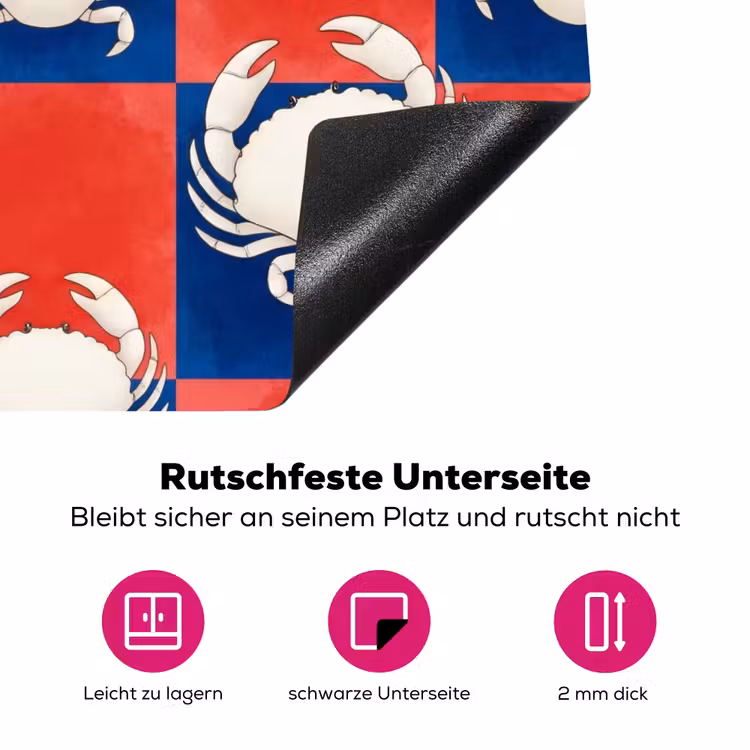 Patroon - Zeeleven - Rood - Blauw - Abstract Inductie beschermer vinyl 3mm middel -zzzzzzz-lf-onderkant
