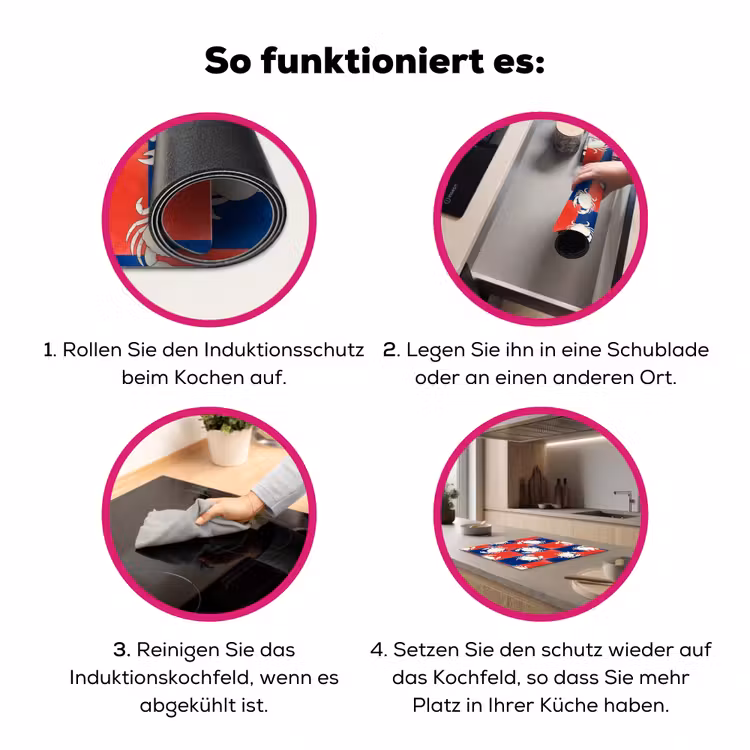 Patroon - Zeeleven - Rood - Blauw - Abstract Inductie beschermer vinyl 3mm middel -zzzzzzz-lf-werking