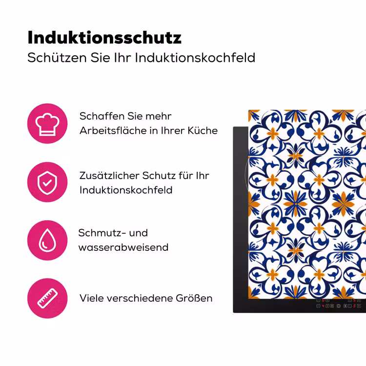 Patroon - Modern - Kleurrijk Inductie beschermer vinyl 3mm klein 276 -zzzzzzz-lf-ups