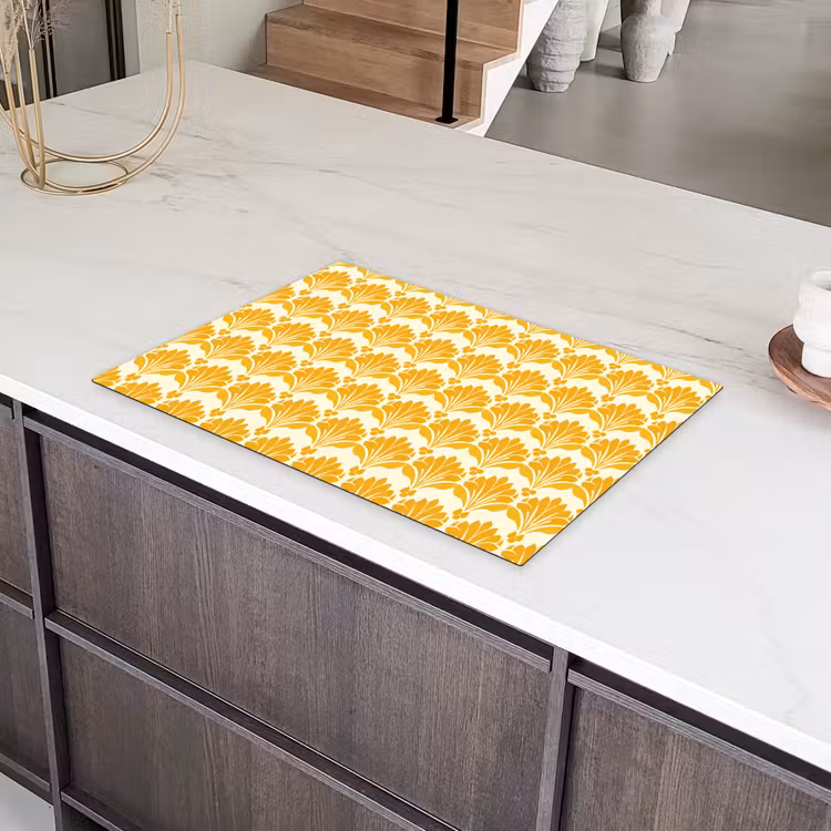 Patroon - Motief - Geel Inductie beschermer vinyl 3mm klein 276 -sfeer8