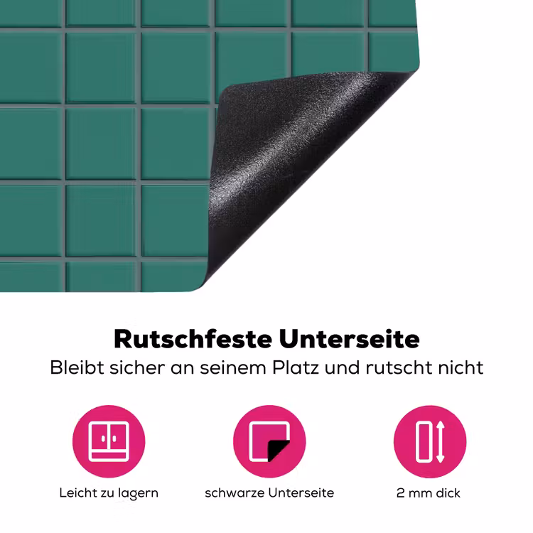 Patroon - Patroon - Smaragd Inductie beschermer vinyl 3mm klein 276 -zzzzzzz-lf-onderkant