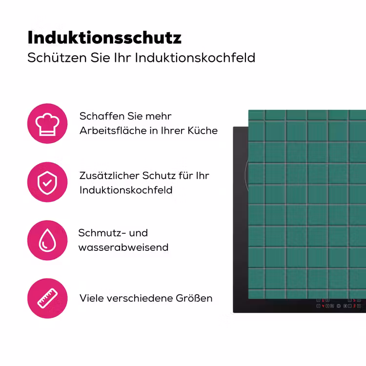 Patroon - Patroon - Smaragd Inductie beschermer vinyl 3mm klein 276 -zzzzzzz-lf-ups