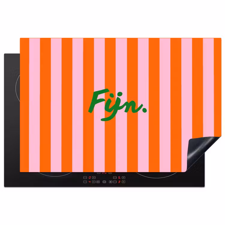 Patroon - Oranje - Fijn - Strepen Inductie beschermer vinyl 3mm klein -3d