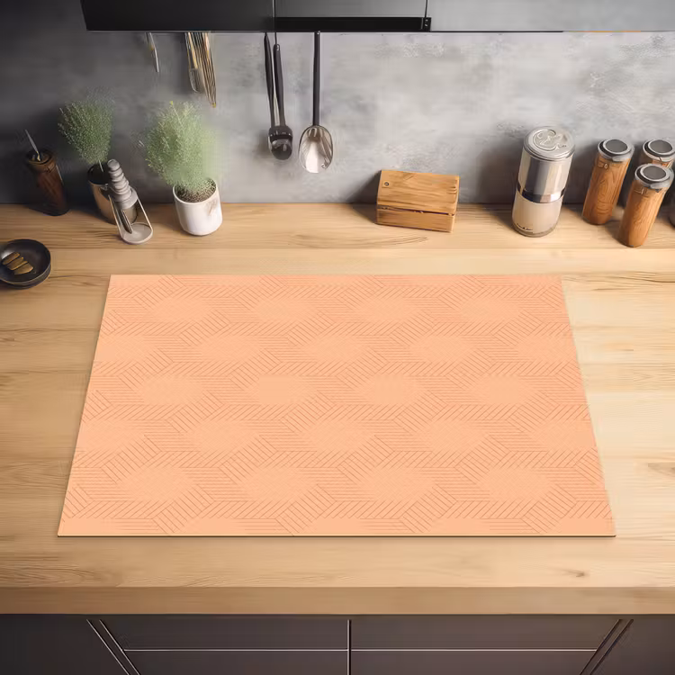Patroon - Oranje - Lijnen Inductie beschermer vinyl 3mm klein 276 -sfeer5