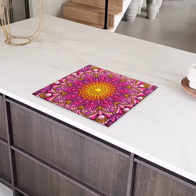Patroon - Stippen - Abstract - Kleurrijk Inductie beschermer vinyl 3mm middel -sfeer8