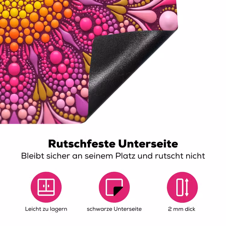Patroon - Stippen - Abstract - Kleurrijk Inductie beschermer vinyl 3mm middel -zzzzzzz-lf-onderkant